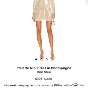 Kim shui Pailette Mini Dress in Champagne